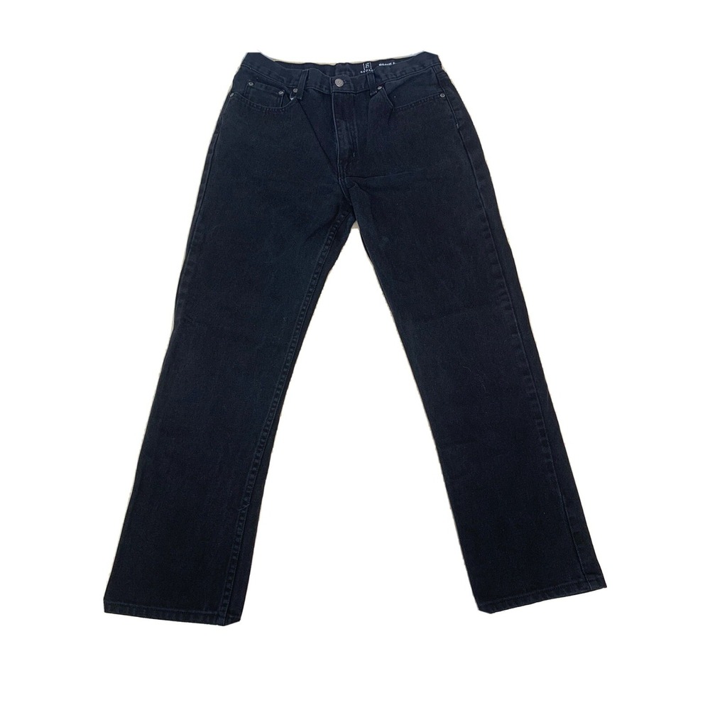 George Men's Straight Fit Jeans Pants Black Size 34x32 Five Pockets Approx 32x31